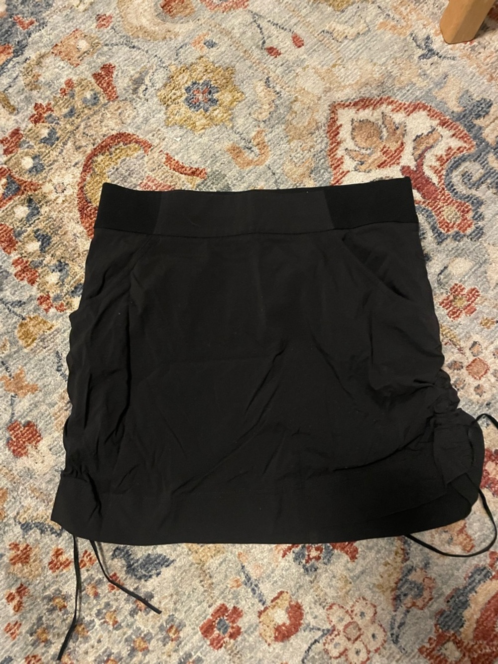 Black Drawstring Mini Skirt /workout skirt